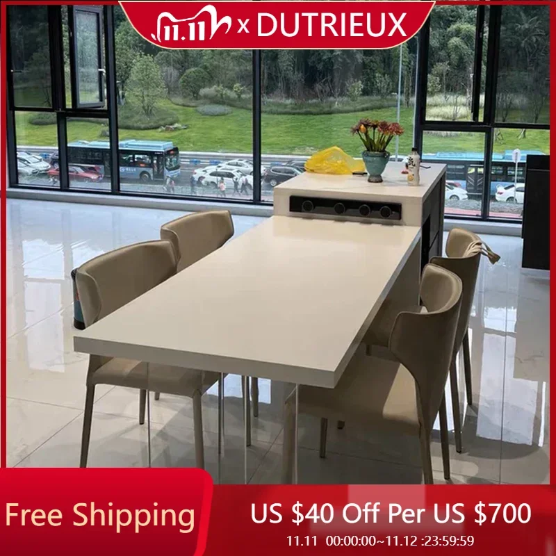 

Роскошный дизайн, обеденный стол, японский белый промышленный современный обеденный стол, прямоугольный минималистичный Esstisch, мебель для гостиной