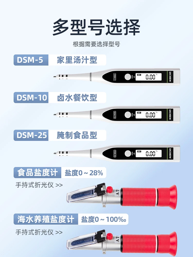 Digital display electronic salinity meter, kitchen food, soup, cooked brine, fish tank, salinity, mariculture, salt tester