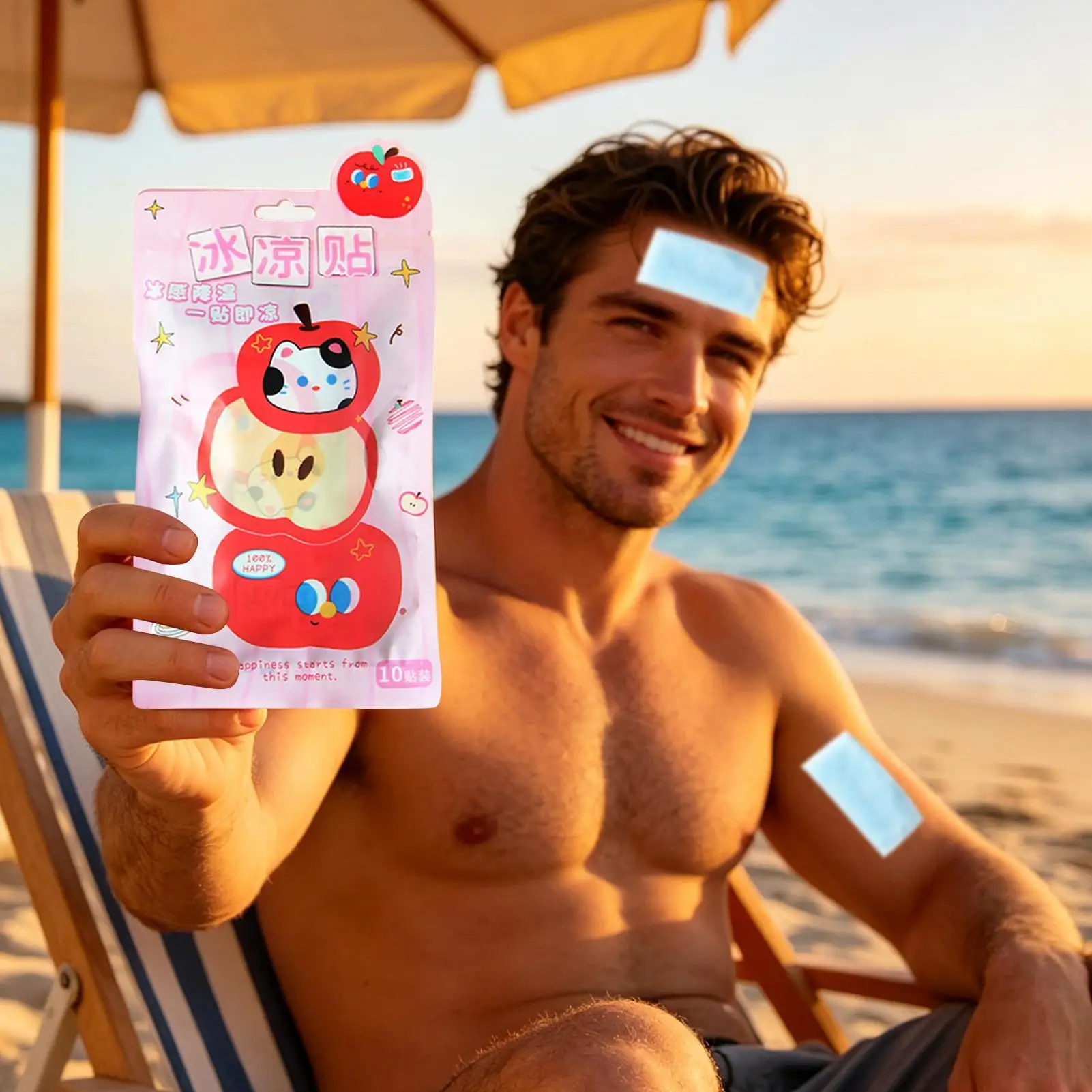 Cooling Gel Patches for Kids 10 Pack Cartoon Heat Dissipation Ice Pads Portable Summer Fever Relief Strips for Forehead Wrist
