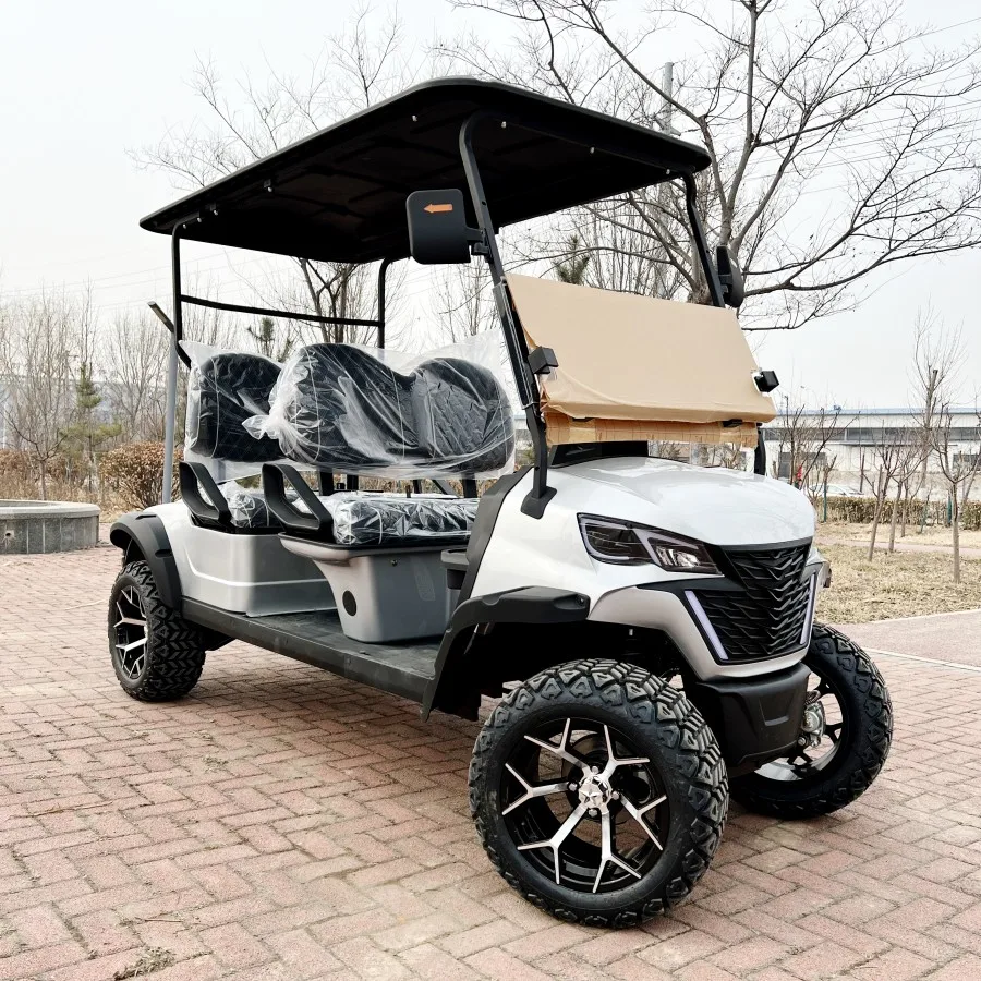 Street Legal Golf Cart Off Road 4 Wheel Drive Utility Vehicle Lithium Battery 14 Inch Wheel Off Road Electric Golf Cart