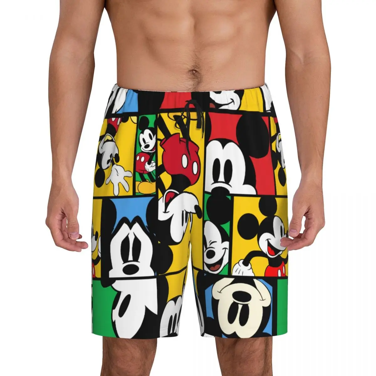 

Custom Minnie Mickey Mouse Cartoon Animation Pajama Shorts for Men Sleepwear Lounge Bottom Stretch Sleep Short Pjs with Pockets
