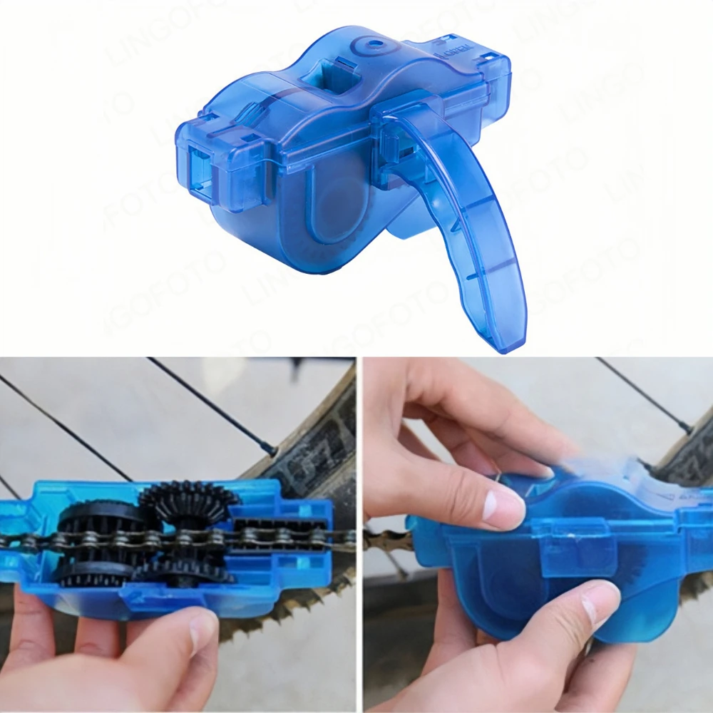 Portable Bicycle Chain Cleaner Bike Brushes Scrubber Wash Tool Mountain Cycling Cleaning Kit Outdoor Bicycle Accessory