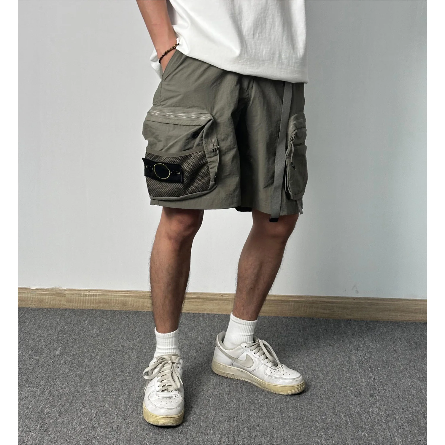 BPStone Self-Substitute Stone 24Ss Multi-Pocket Work Pants Waterproof Functional Loose Straight Outdoor Shorts