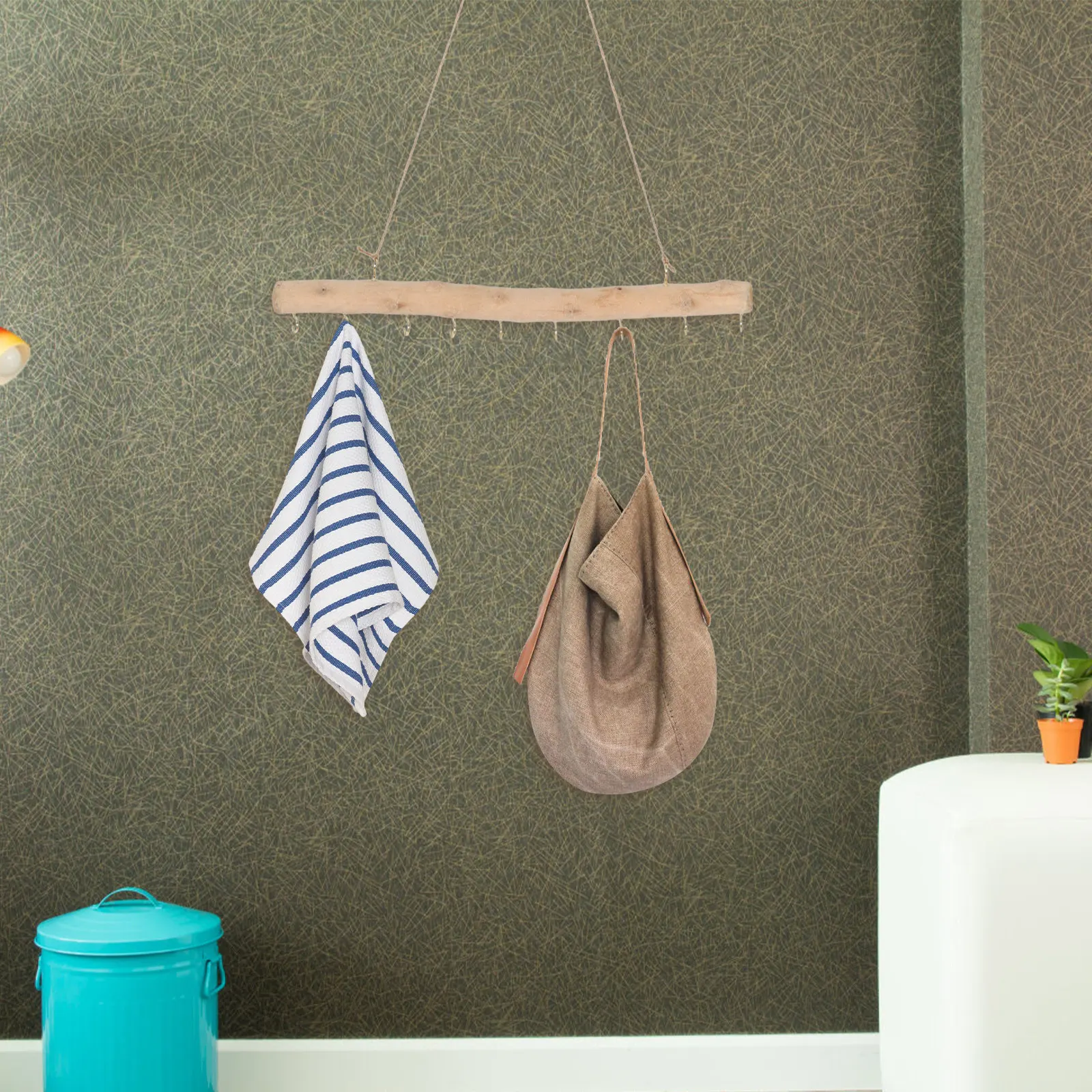 Floating Wood Wall Hook Rustic Branch Heavy Duty Coat Hat Bag Hanger for Entryway Bedroom Bathroom Decor