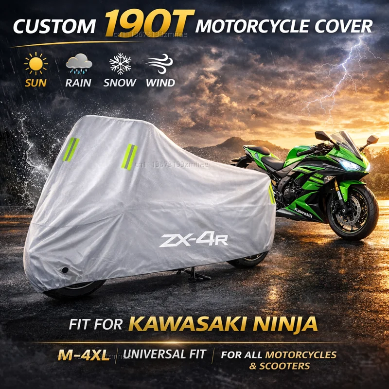 

Чехол для мотоцикла Kawasaki Ninja ZX4RR ZX 4RR Ninja ZX 4R ZX4R, водонепроницаемый, сверхпрочный, для улицы, защита от дождя, пыли и солнца