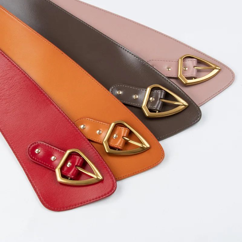 Женский декоративный ремень с широкой застежкой на талии и платье-пальто, кожаная туника, простой и универсальный ремень