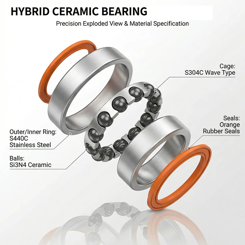 

10 шт. гибридных керамических подшипников RC 8*19*6 S698 S698C 2RS 2OS DDU, шариковые подшипники 3x8x4 4x11x4 5x13x4 6x15x5 7x17x5 8x19x6