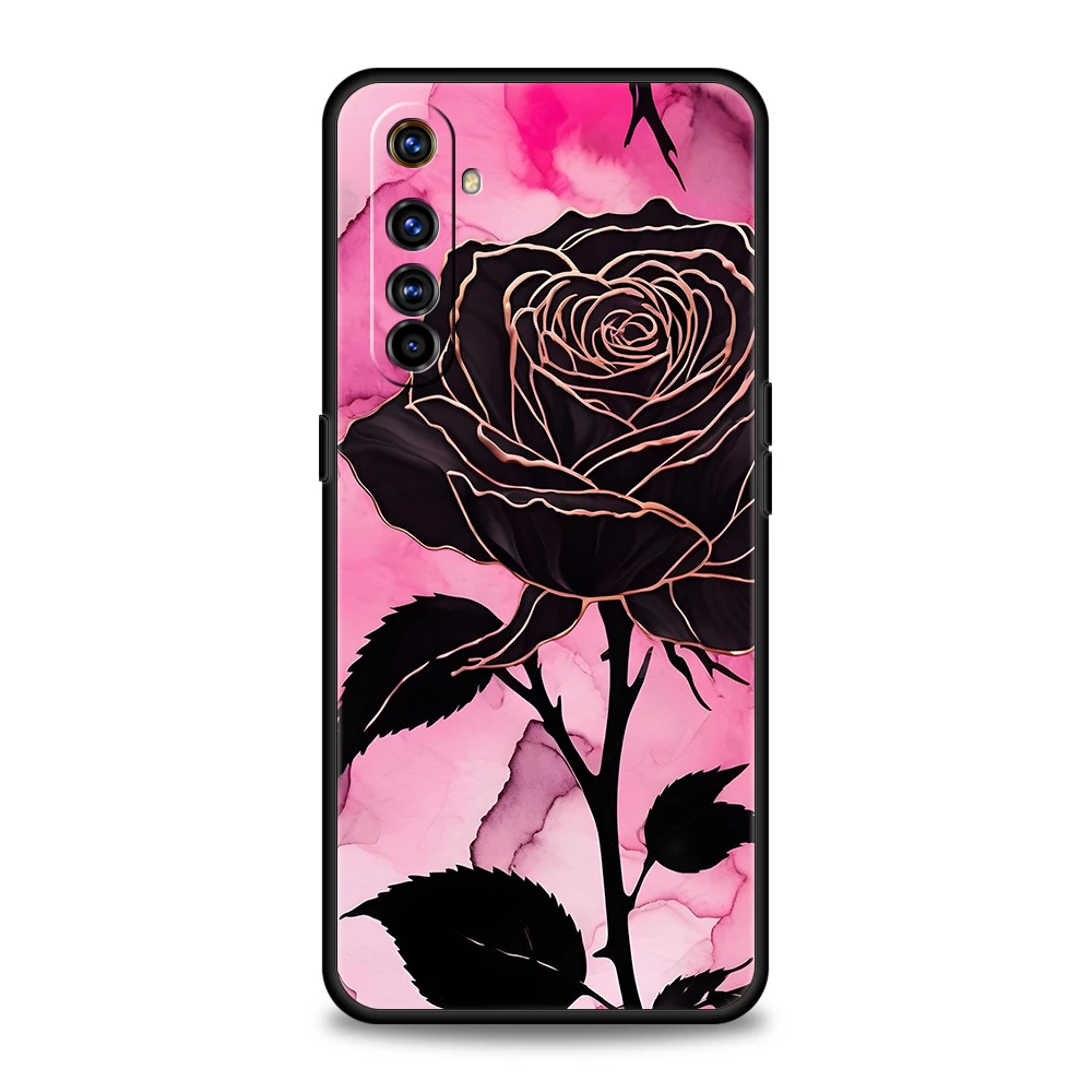 Soft TPU For Realme 13 12 11 10 Pro Plus GT2 GT3 GT5 C67 C63 C55 C21 C25 C35 Pro 5G Shockproof Phone Case Fragrant Flowers Capas