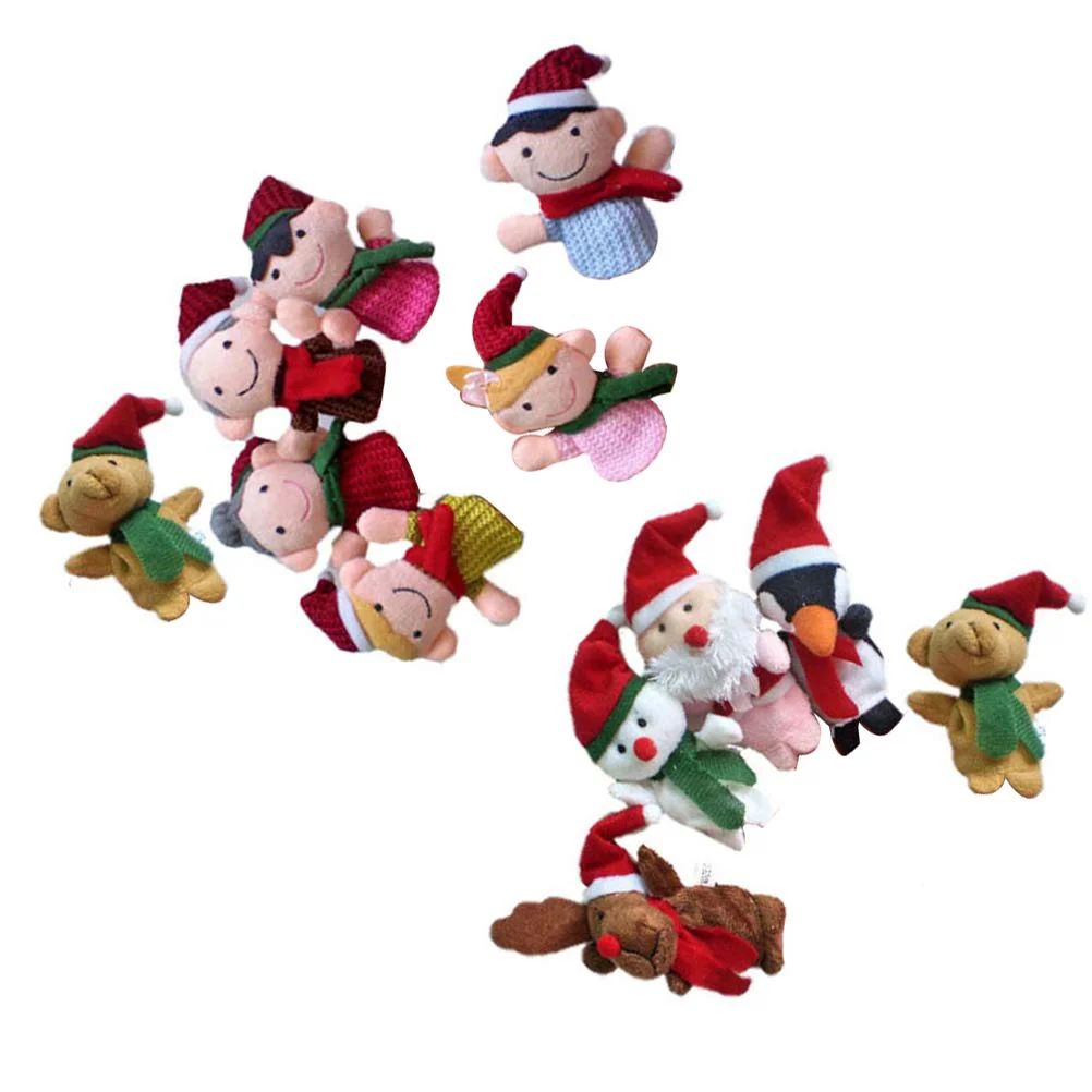 11 Pcs Cartoon Finger Christmas Toy giocattoli per bambini Puzzle bambini burattini bambini