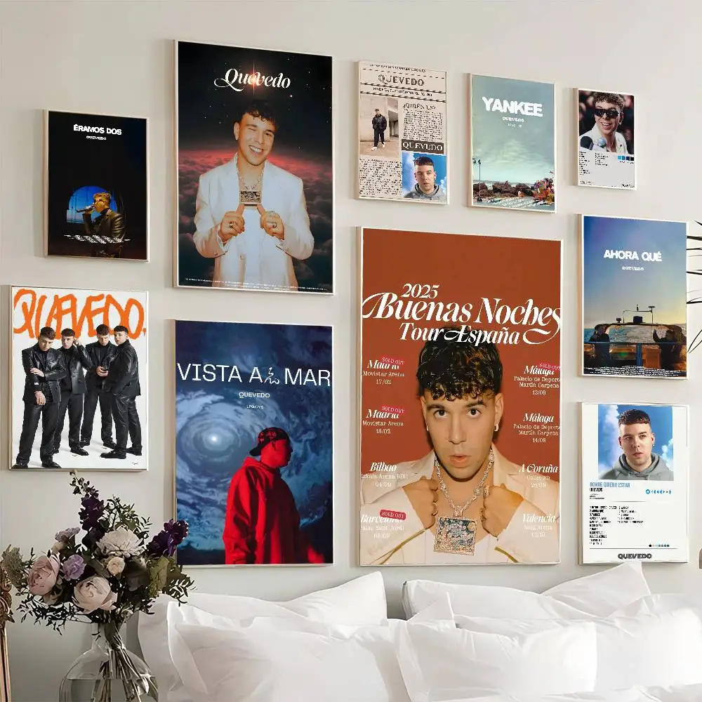 Nordic Pop Rapper Quevedo Anime-Poster, selbstklebende Wandkunst in HD-Qualität, Retro-Poster für Zuhause, Kawaii-Raumdekoration