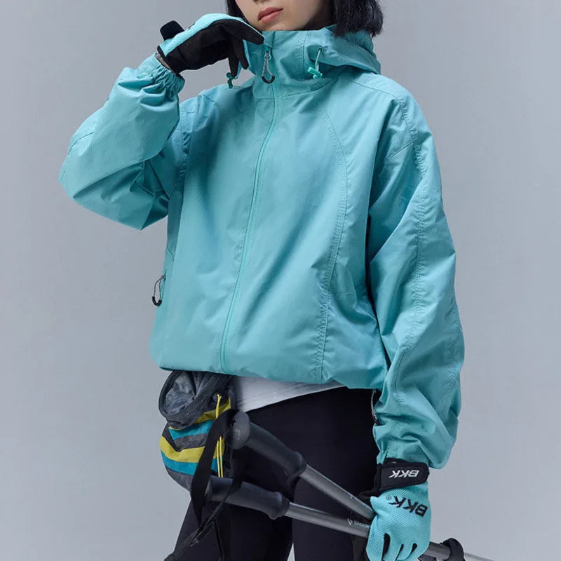 HKSH Frühling Herbst Neue Frauen Jacke Mit Kapuze Zipper Einfarbig Taschen Leichte Outdoor Sportliche Wasserdichte Unisex Mäntel HK13598