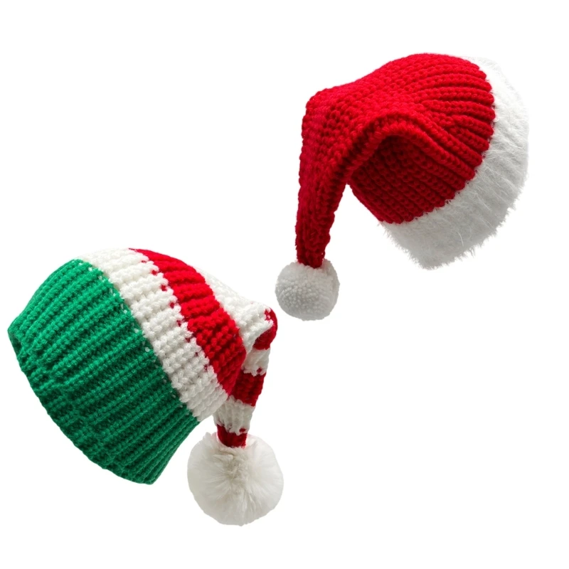 Fashionable Santa Hats Knitted Christmas Hats Soft Comfortable Durability Hats for Adults and Children