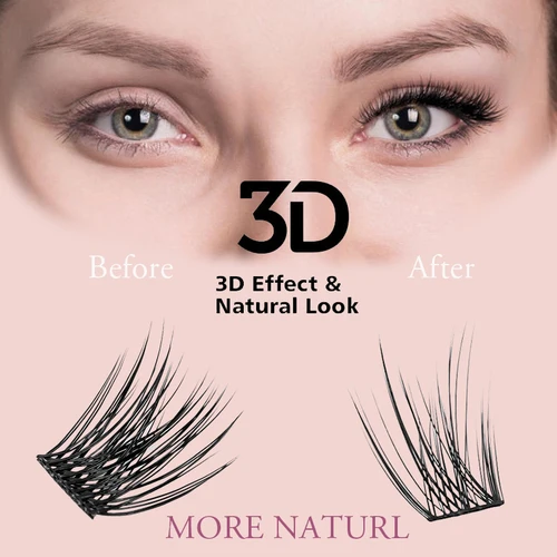 Imagen 2 del producto Pestañas postizas segmentadas IGUIONSS, herramientas de maquillaje de pestañas individuales naturales DIY, pestañas suaves y naturales fáciles de operar