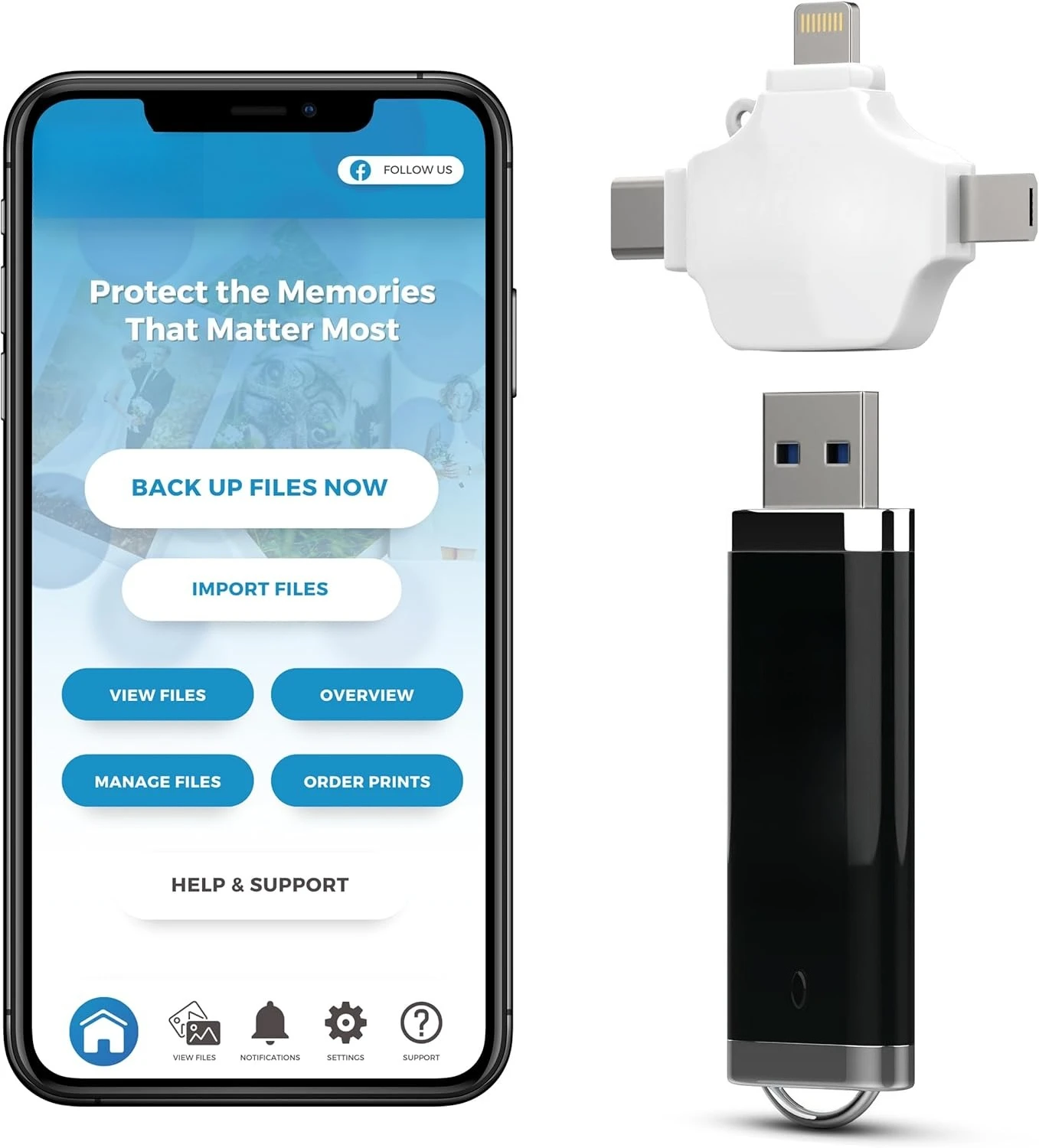 

Secure Photo & Video Backup and Transfer Digital File Organization | USB & Multiport Connection for Phones,Tablets and Computers