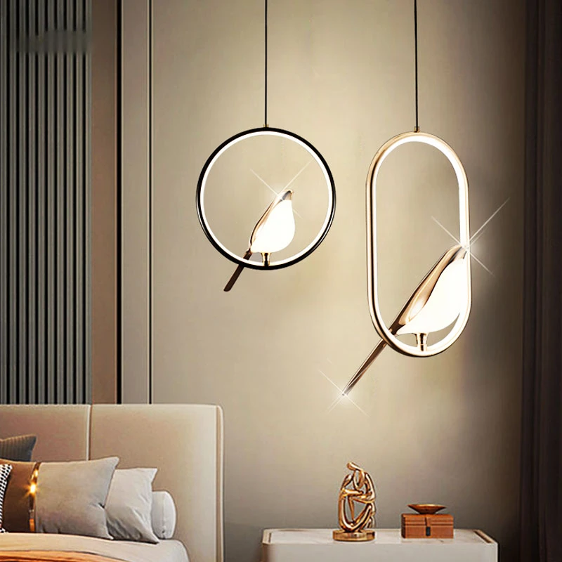 

Nordic Creative Magpie Pendant Lights Light Luxury Postmodern Personality Hanging Lamp Study Bedroom Bedside Led Chandelier