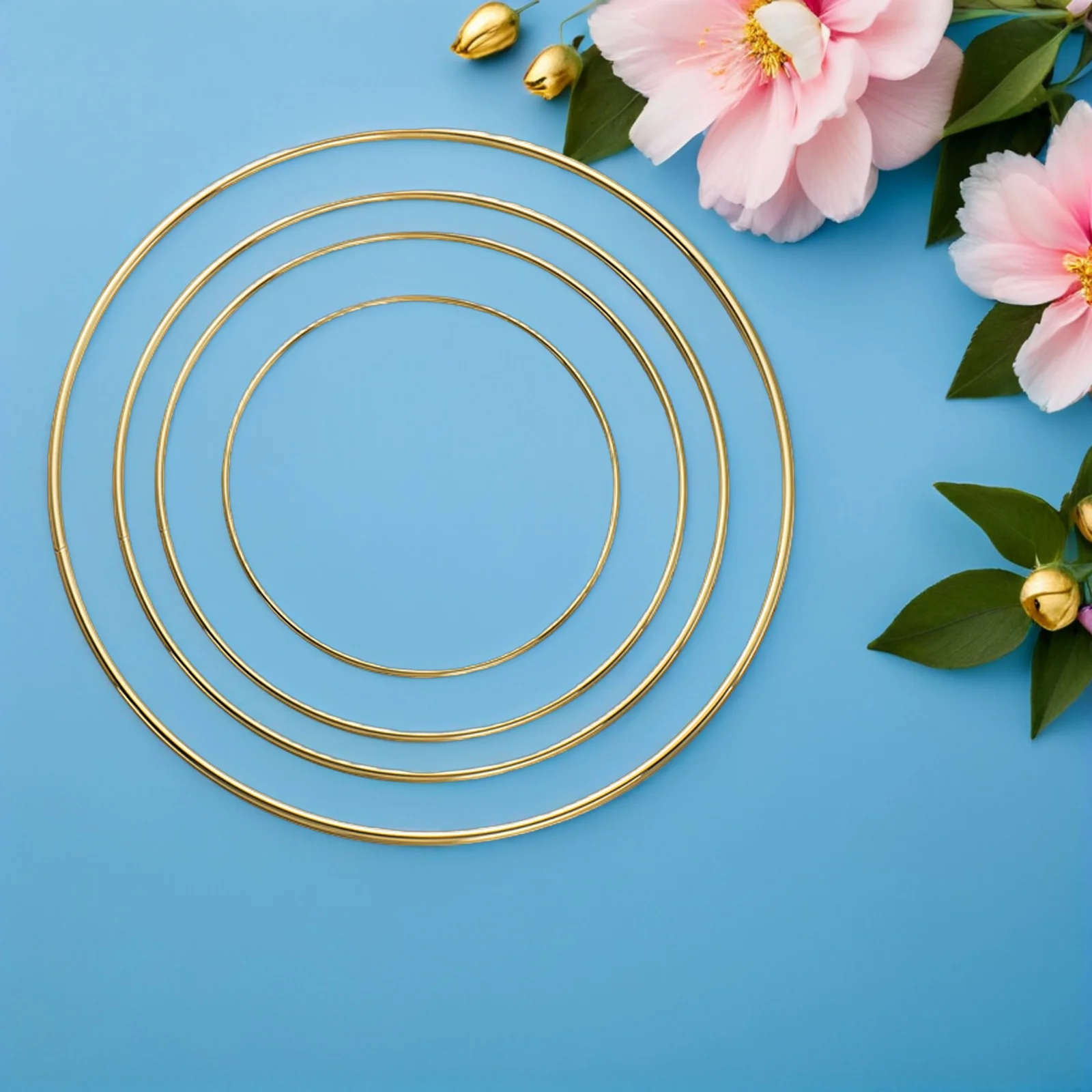 8 قطعة الأطواق الحديد الحديد دائم الذهب حلقات معدنية DIY بها بنفسك حلم الماسكون اكاليل الزهور ديكورات جدرانية حلقات مستديرة للحرف اليدوية
