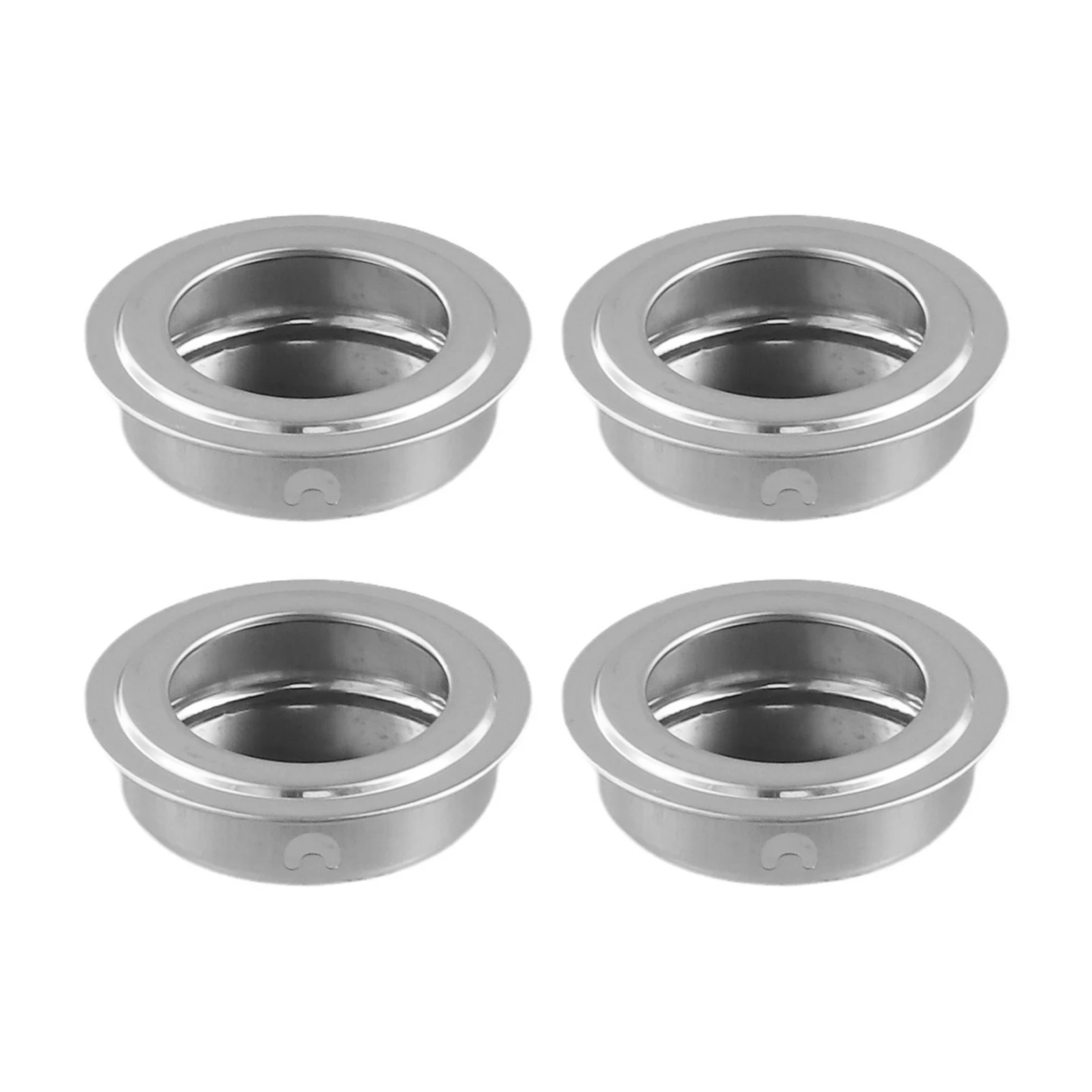 4PCS Recessed Flush Pull Handles 40mm Brushed Stainless Steel Finger Pull for Sliding Doors Cabinet Drawers Edge Mount Silver