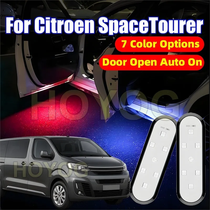Fit for Citroen SpaceTourer 2016-2026 Wireless Car Door Courtesy Light with a Magnetic Sensor and a USB Rechargeable Battery