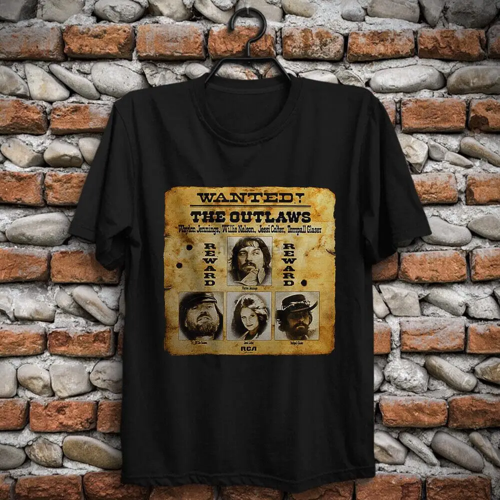 Willie Nelson Wanted! The Outlaws Waylon Jennings Jessi Colter Tompall T-Shirt