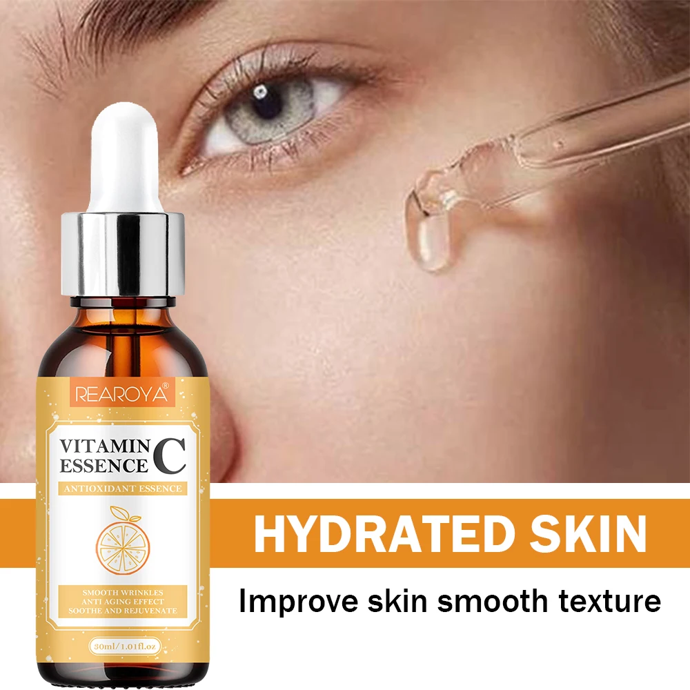 Vitamin C Facial Essence Smoothes Wrinkles Resists Oxidation Enhances Skin Elasticity Firmness Moisturizes Improves Skin Texture