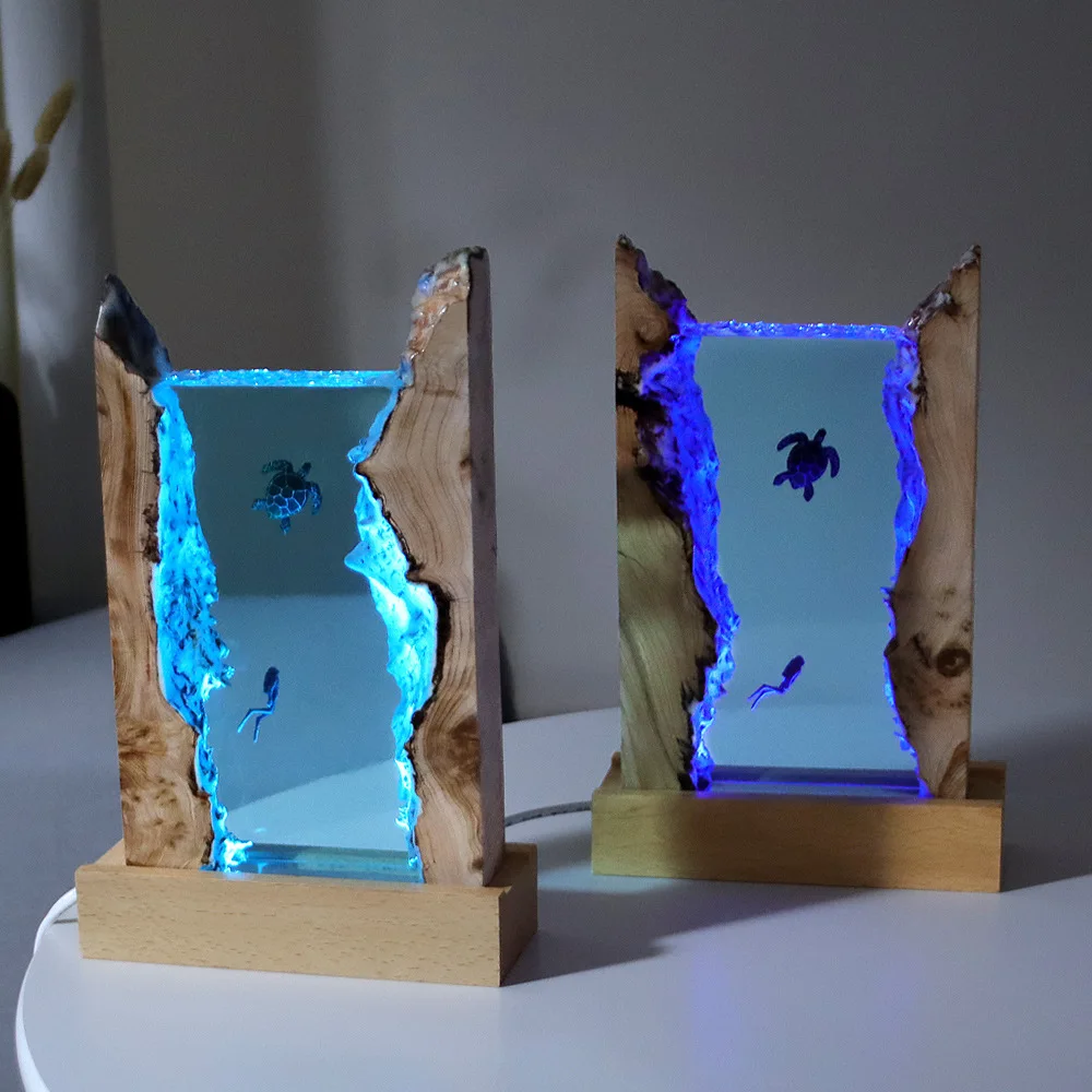 Cylinder Resin Home Decoration Ocean Accessories Decorative Figurines Living Room Desk Decoration Miniature Landscape