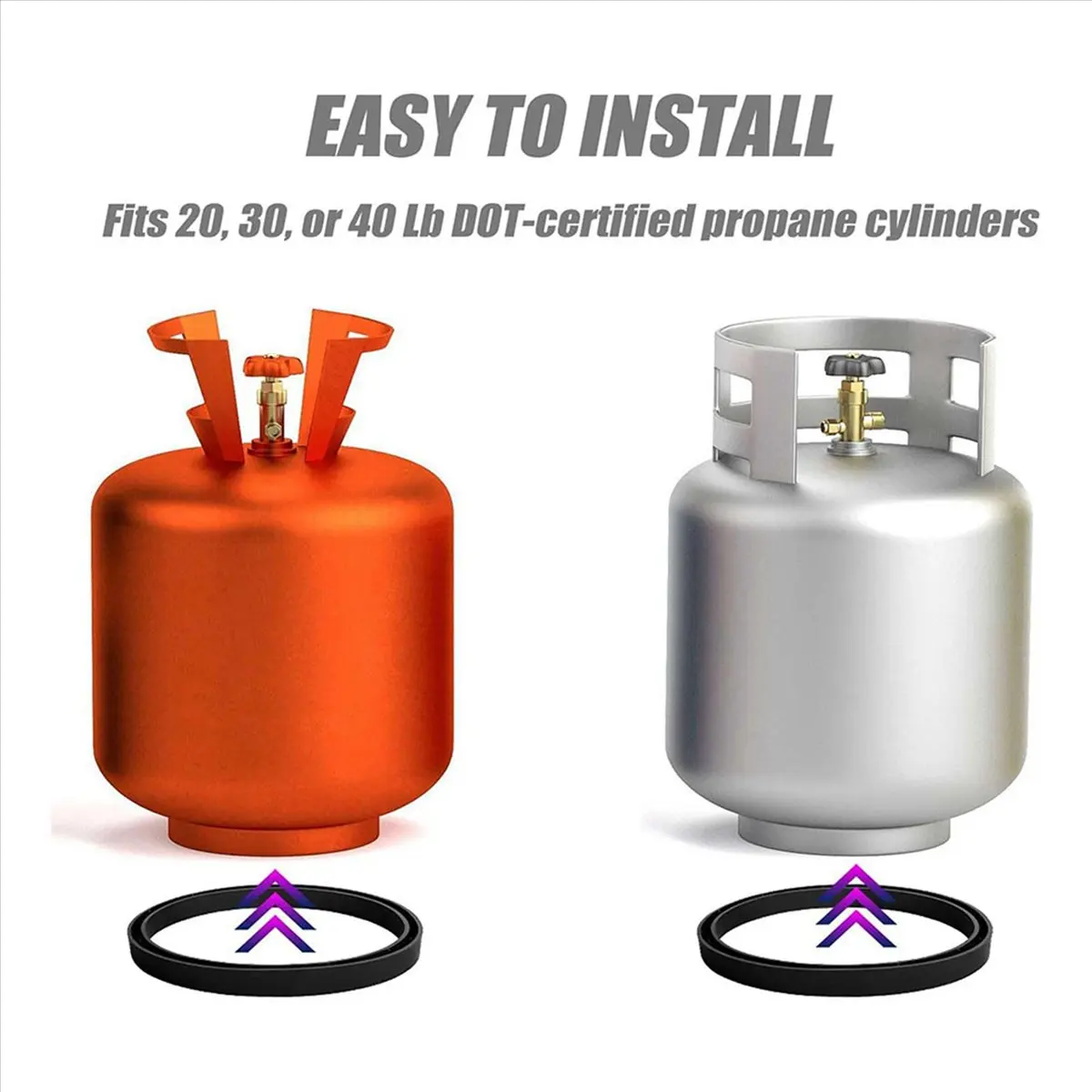 REST Ring Base for Propane Cylinder Tank,2pcs Propane Tank Protective Spacer Base,Fits 20-40lb(5-10 Gallons)Propane Cylinders