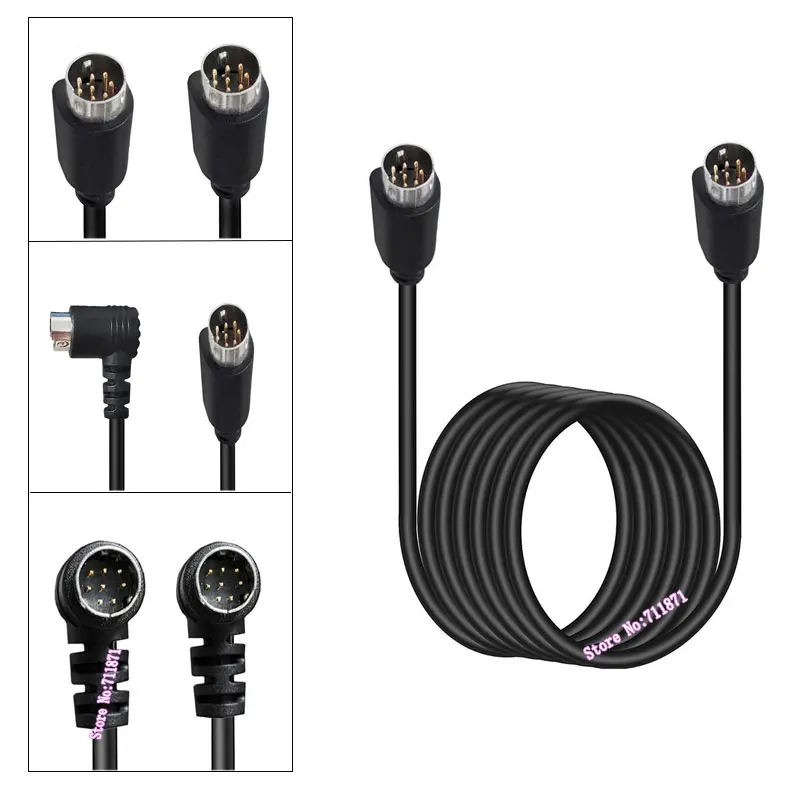 8 Needle 8Pin Mini Din S-Video Male to Male Audio Video Cable Line 90 Degree Right Angle Elbow 8 Pin S-Video Line Wire Cord DIN