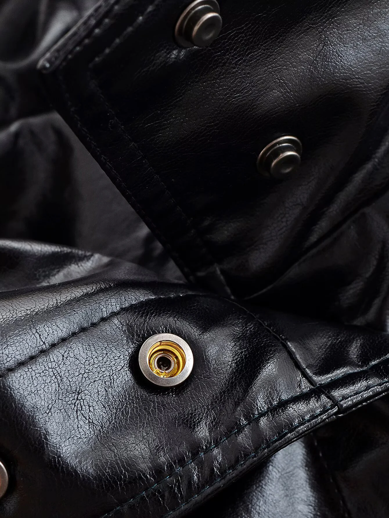 ZERAINS Autunno Nuovo Prodotto Abbigliamento da Donna Giacca da Pilota in Pelle a Vento Neutro Nera con Collo Alto Americano