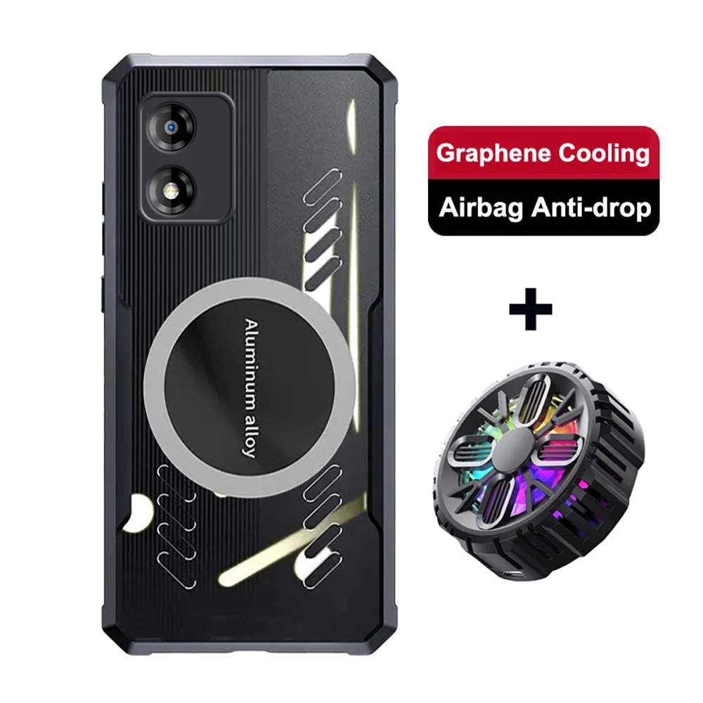 For Moto E13 Graphene Vent Hole Case For Moto rola E20 E22 E22S E30 E32 E32S 4G E40 Heat Dissipation Breathable + Radiator