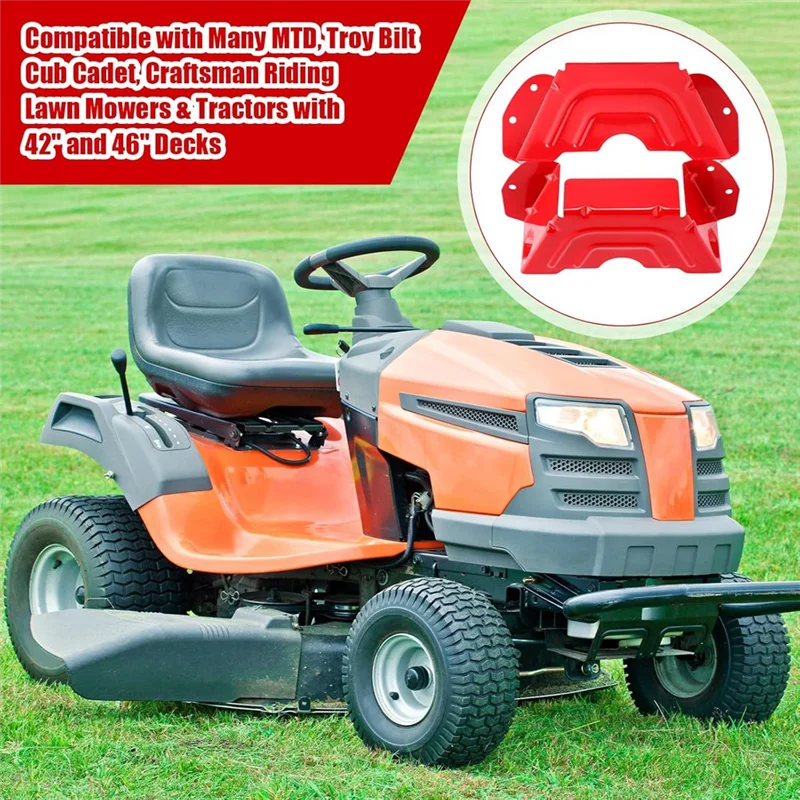 ABNO-2 パック デッキ ベルト カバー 42 "46" デッキ スピンドル プーリー ベルト ガード カバー MTD クラフトマン トロイビルト用 レッド