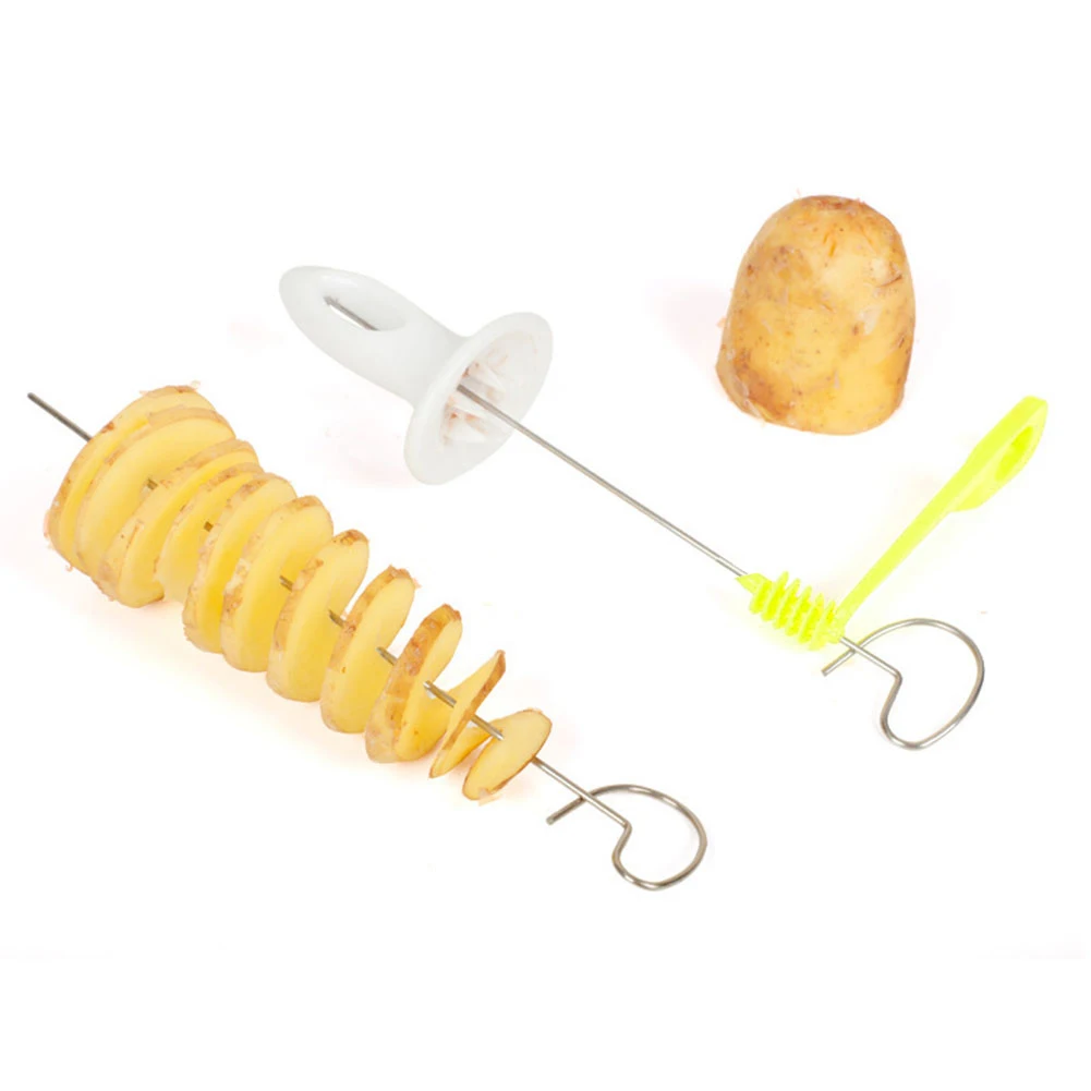 

Tornado Potato Slicer with 4 Stainless Steel Sticks Spiralizer Chips Maker Reusable Potato Twister Kitchen Gadgets