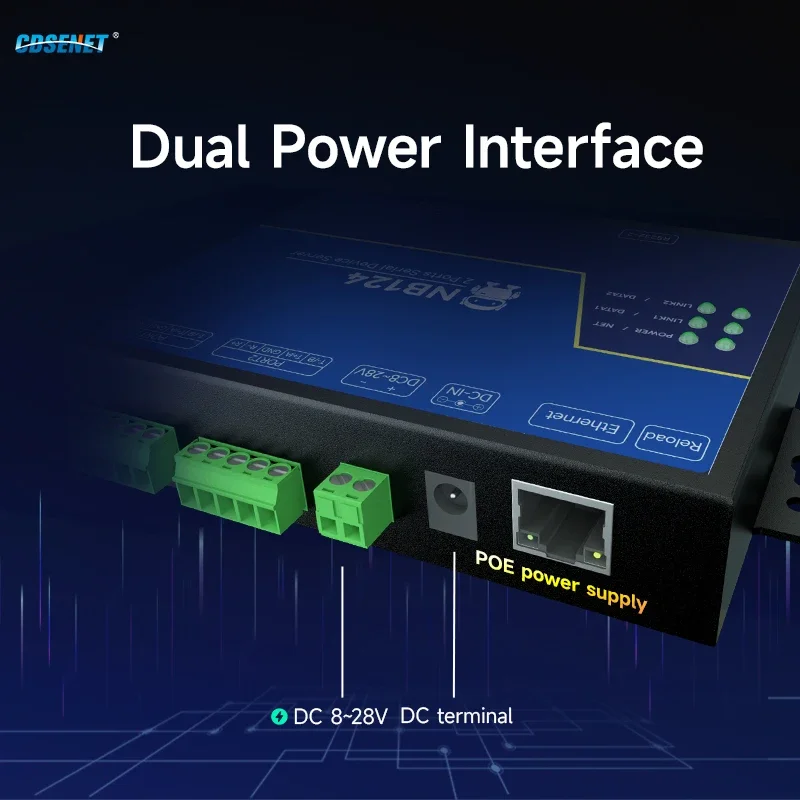 Imagem -05 - Canais Rs485 Rs232 Rs422 para Servidor Serial Ethernet Nb124es Tcp Udp Mqtt Http Modbus Gateway Tcp-rtu Verdog Cdsent 2