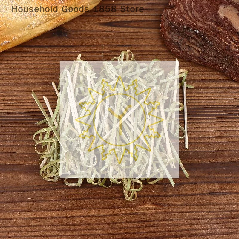 100/200pcs Disposable Bamboo Knot Skewers Cocktail Picks With Twisted Ends For Snacks Club Sandwiches Party Barbeque Forks