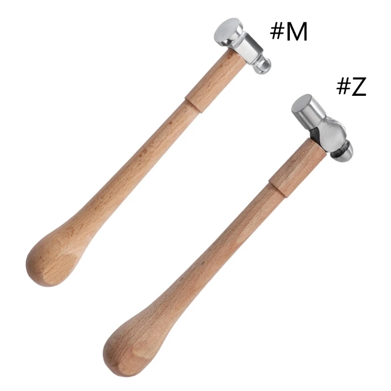 Ball Peen Hammer with Wooden Handle Heavy Duty Metalworking Hammer for Household Workshop Metal Forming Repairing Rivet