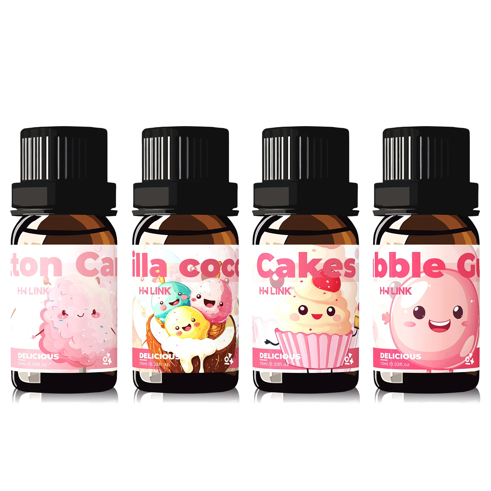 4pc Delicious cuisine essential oils,12 sweet scents for candles,soap making,aromatherapy,diffusers,home care,long-lasting scent
