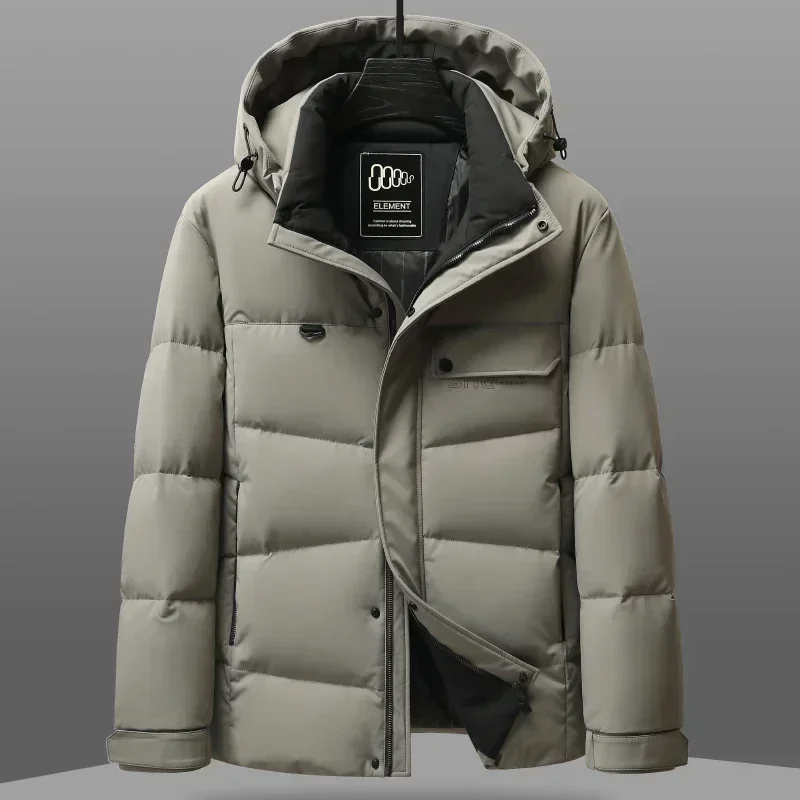 Nieuwe Winter Donsjack Met Afneembare Capuchon Voor Heren Gewone Verdikte Heren Donsjack Winter Warm Jas Top