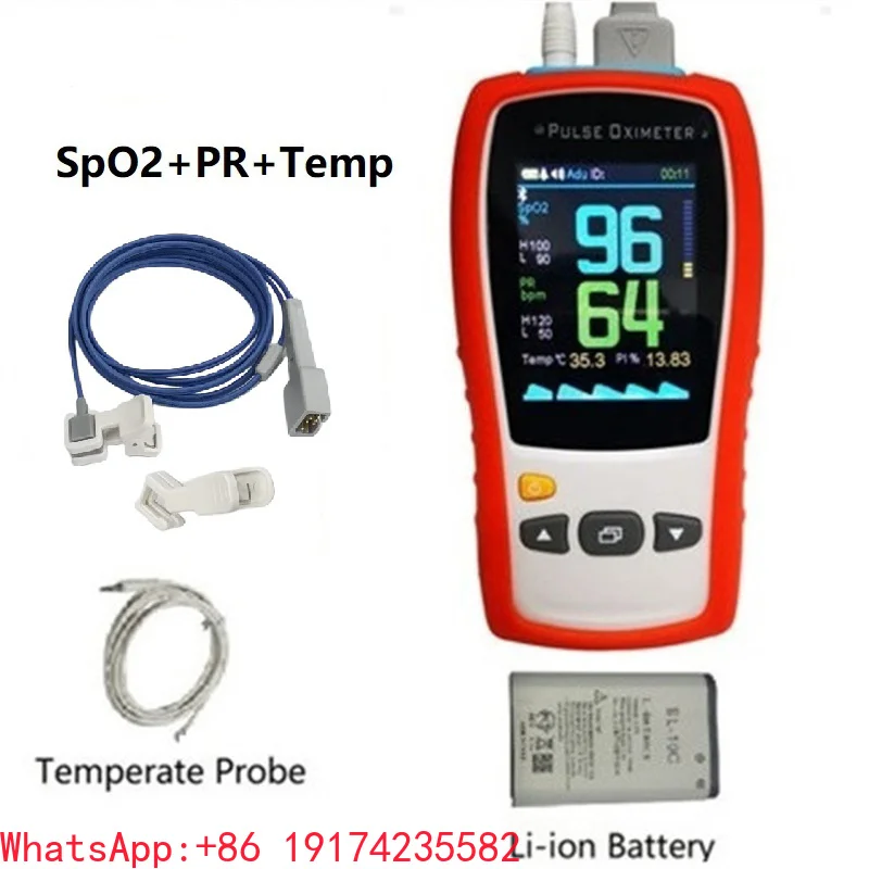 Portable Handheld Pet Veterinarian Oximeter 2.8-inch Color TFT Display Lifetime Warranty for Measuring Blood Oxygen Saturation