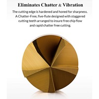 A75K 6 Pcs 1/4inch Hex Shank Countersink Drill Bits Center Punch Set HSS 5 Flute Countersink 90 Degree Center Punch Tool Sets