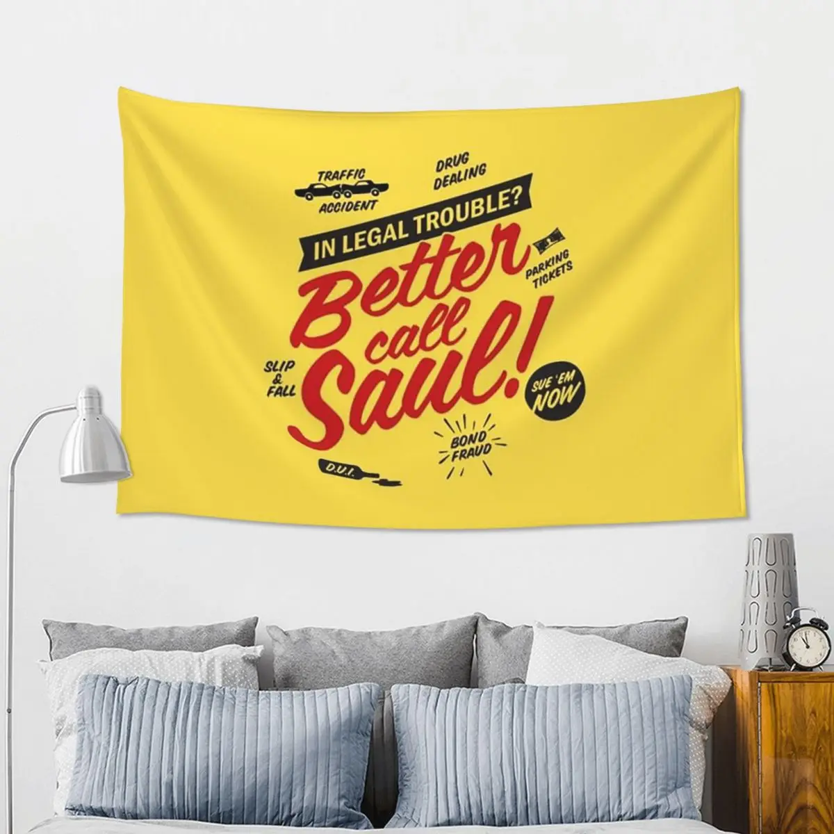 Better Call Saul Saul Goodman Tapestry Funny Wall Hanging Aesthetic Home Decoration Tapestries for Living Room Bedroom Dorm Room