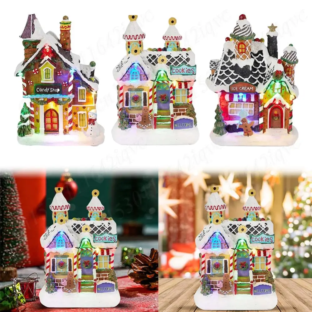 

Christmas Gingerbread House Decor Battery Operated Collectible Building Light Up Xmas Village Ornament for Christmas Home Decor