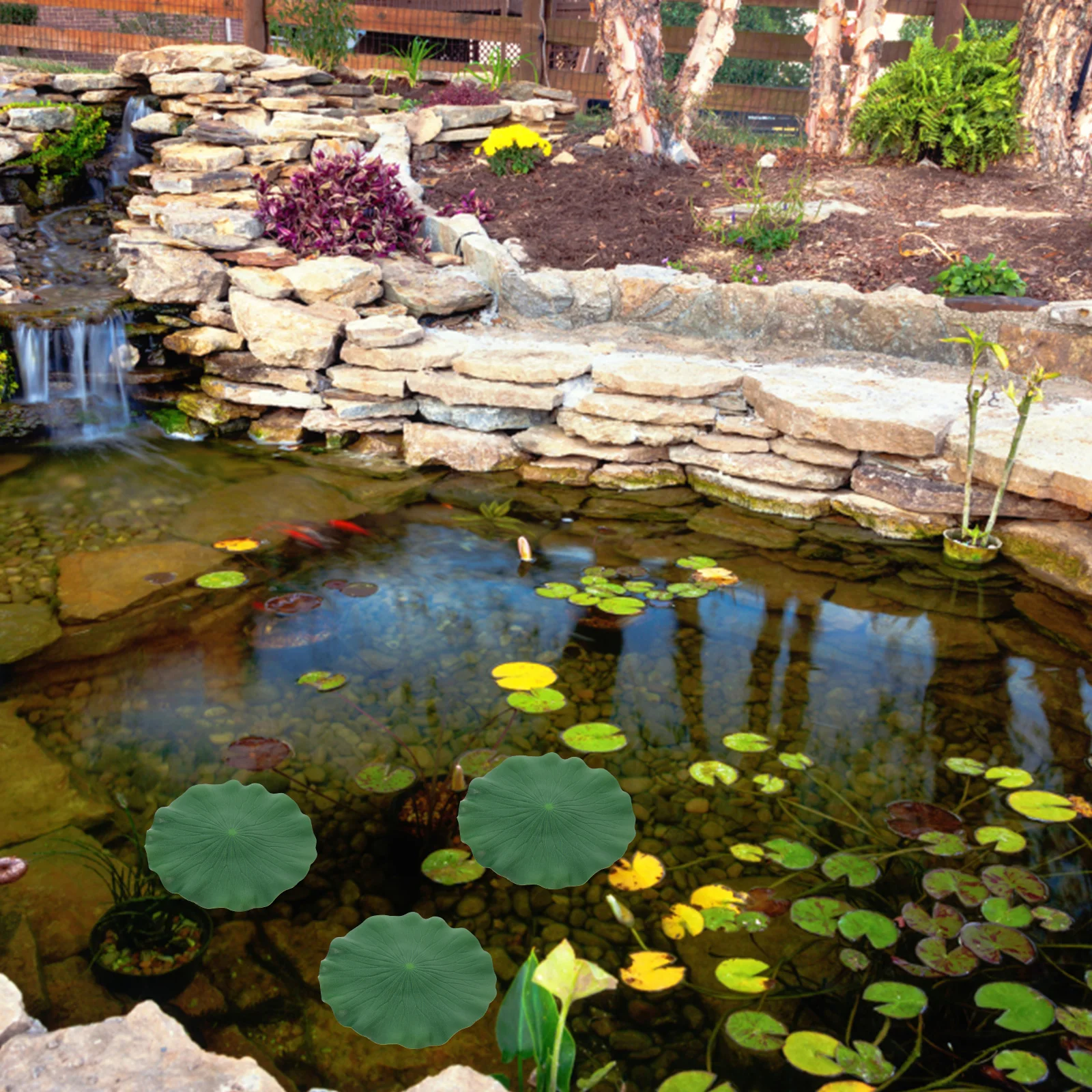 

6 Pcs Artificial Lotus Leaves Floating Pond Decor Simulation Foliage Fish Tank naments Outdoor Water Garden Greenery Stage Props