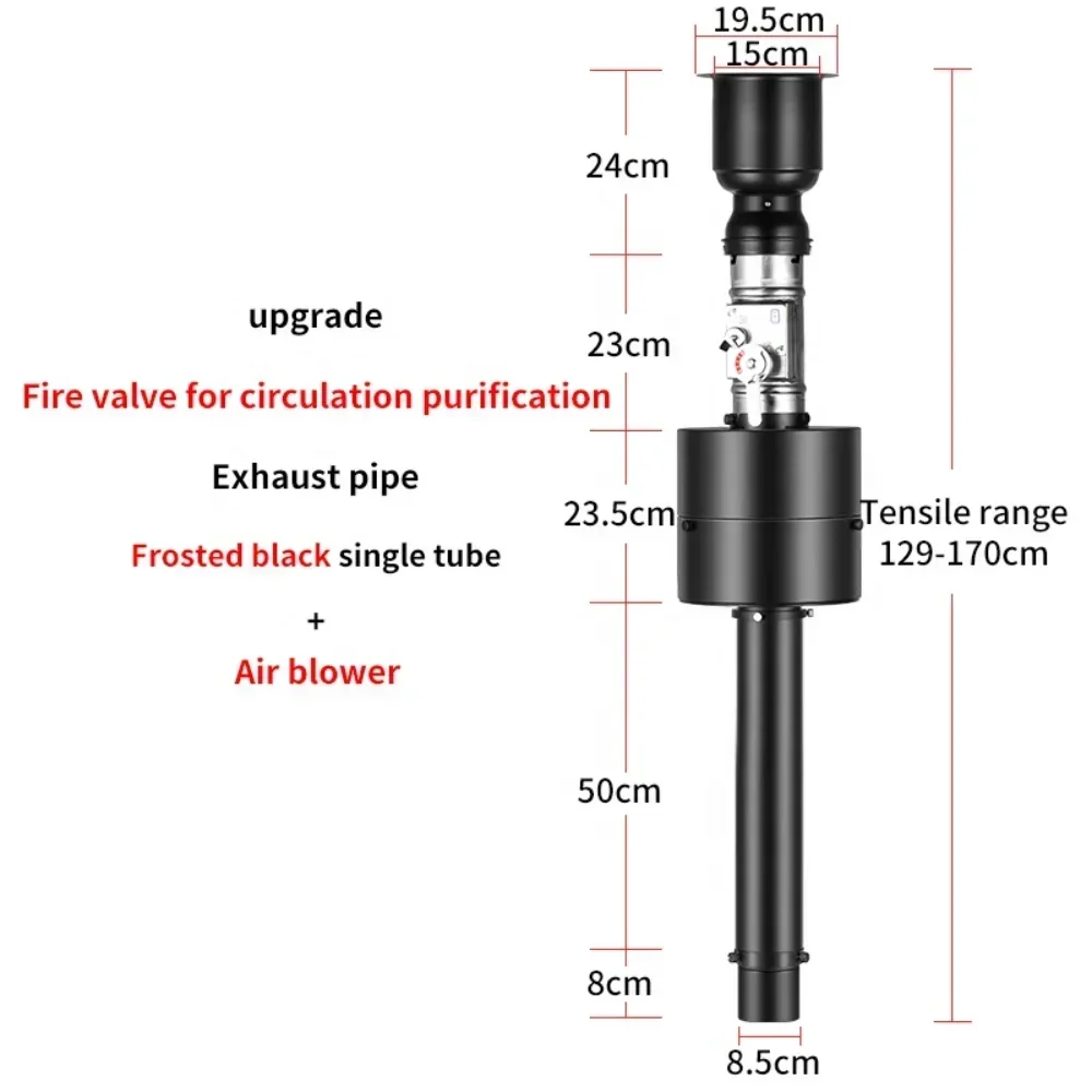 

Easy to remove and clean BBQ exhaust pipe Commercial telescopic BBQ smoke extractor
