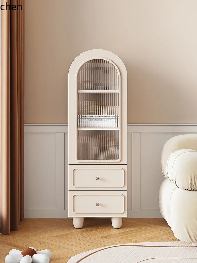 b194 arched bookcase with glass door against the wall Free combination Living room dust display cabinet Locker
