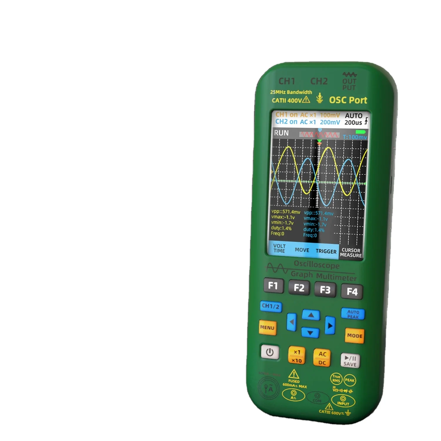 BSIDE Professional 4-in-1 Digital Multimeter 25MHz 2-Channel Oscilloscope AC DC Voltage & Current OHM Multifunction Meter