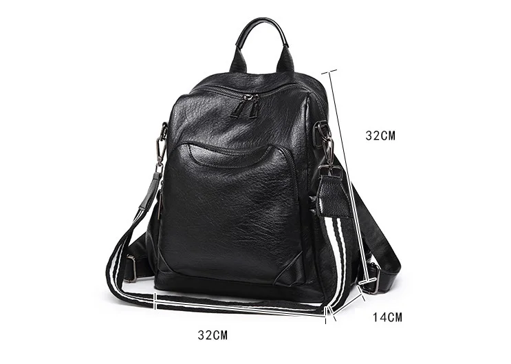 Female Leather Backpacks High Quality Ladies Bagpack Luxury Designer Large Capacity Casual Daypack Girl Mochilas Sac A Dos C1312