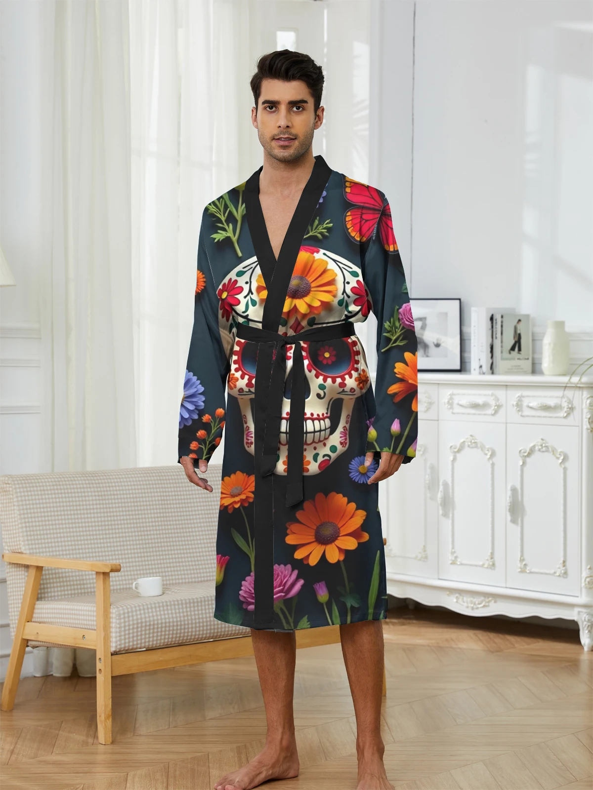 1pcs Men's Robes 2026 Spring/Summer bath robe Bathrobe man Robes Breathable dressing gown 3D Printed Graphic robe