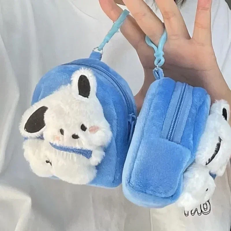 Sanrio pochacco bolsa de moedas de pelúcia bonito dos desenhos animados anime pochacco kawaii fone de ouvido saco de armazenamento mochila ornamentos brinquedos presentes do feriado