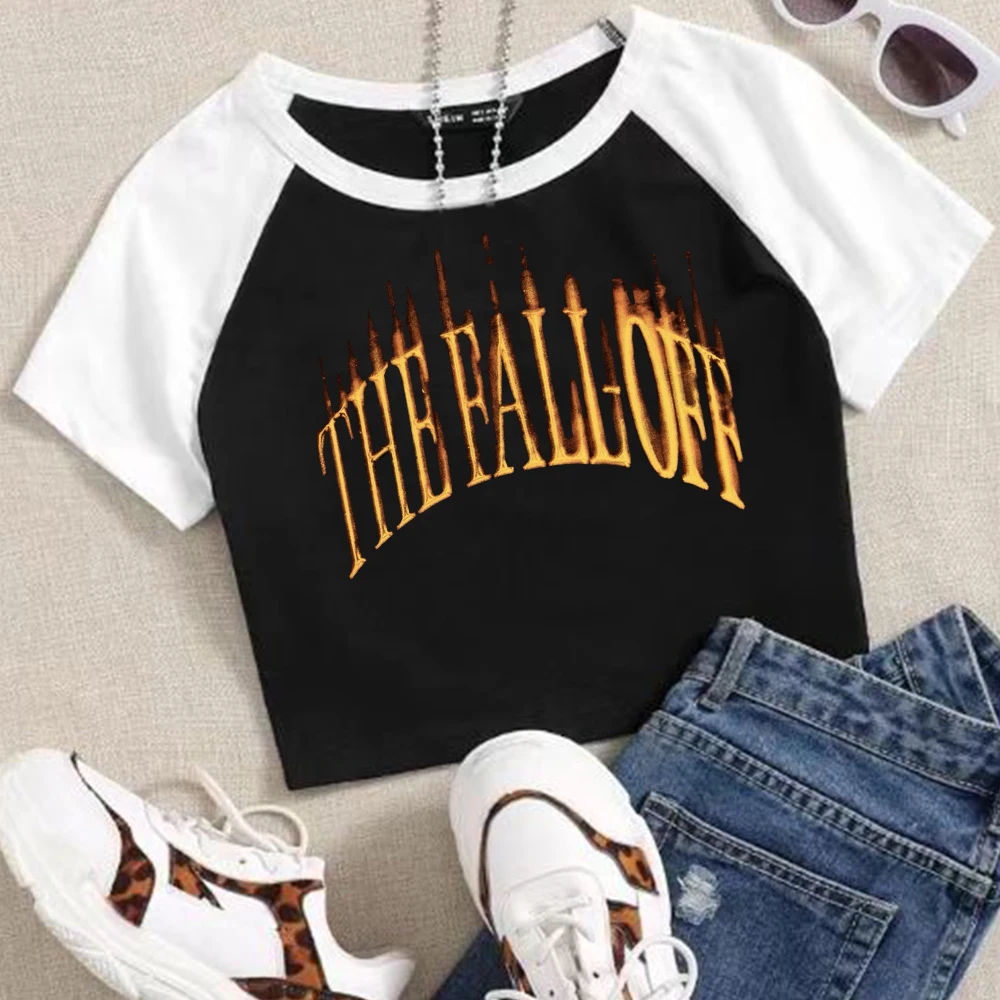 J Cole The Fall-Off Album Tour 2026 Crop Tops T-Shirt Girls Fashion Women O-Neck Short Sleeve T Shirt