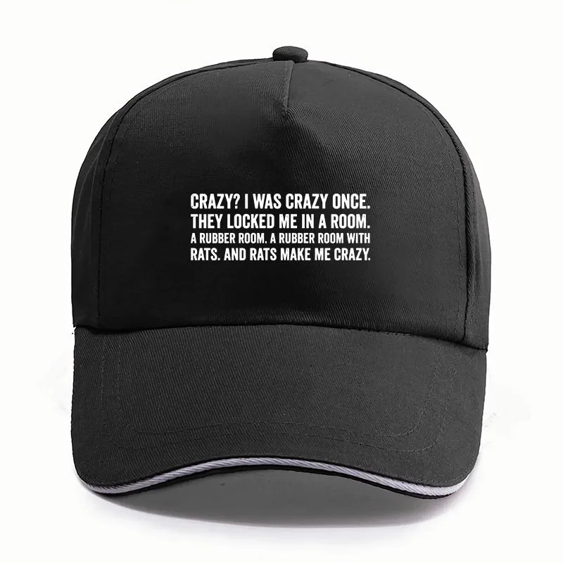 

Crazy I Was Crazy Once Baseball Cap Funny Meme Y2k Caps For Men Women Soft Unisex Casual Hats