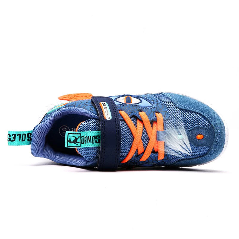 EXDINO Spring Children\'s Boys LED Shoes Light Up Mesh Breathable Eye Flashing Little kids Outdoor Casual Glowing Sports Sneakers